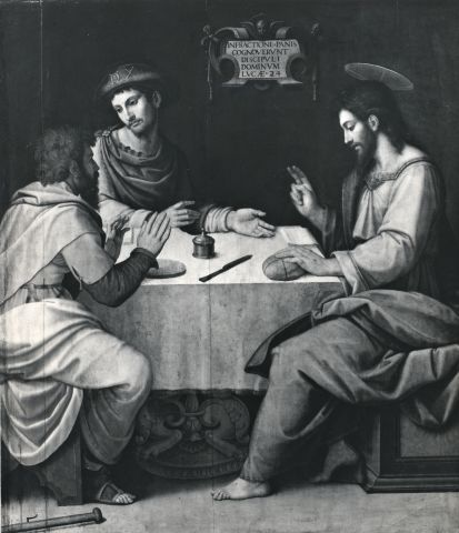Anonimo — Capassini Giovanni - sec. XVI - Cena in Emmaus  — insieme, fronte